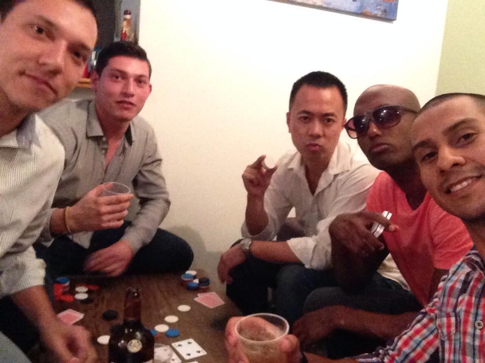 Pre party poker with the crew