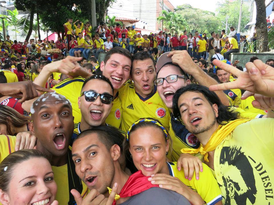 Pretty buzzed durring a Colombia World Cup match