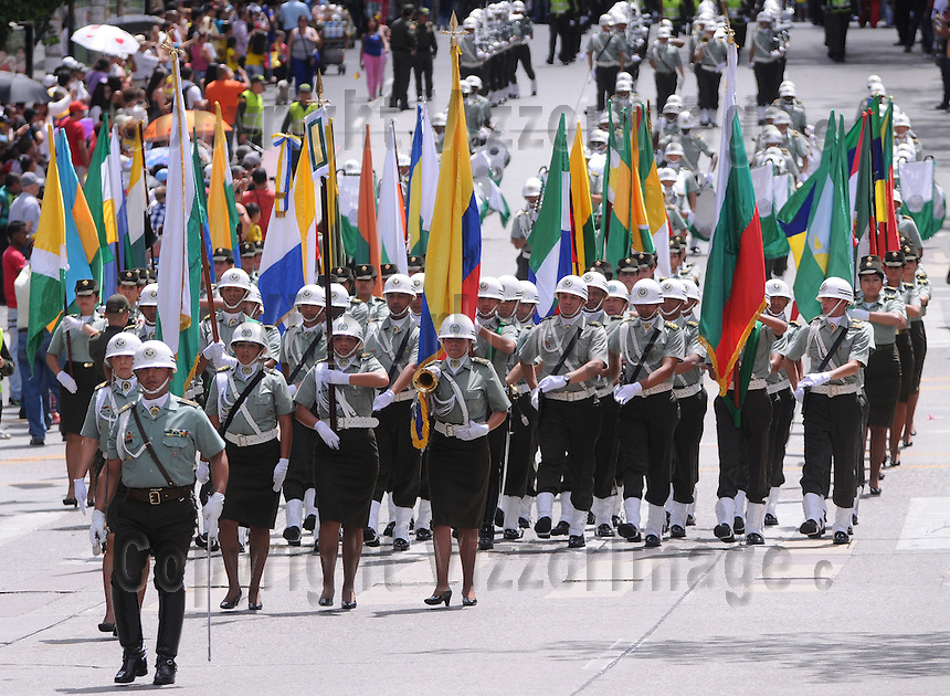Colombian Independence Day parade in Medellin